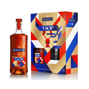 MARTELL VSOP RED BARREL 23 VAP WITH 2 GLASS