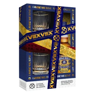 CHIVAS 18 YO 750ML FY24 GIFTSET WITH 2 ROCK GLASS